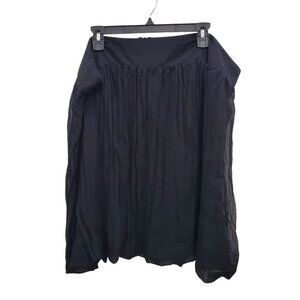 Studio 1940 Woman's Black Crinkle Skater Skirt Goth USA Made‎ Plus Size 24W